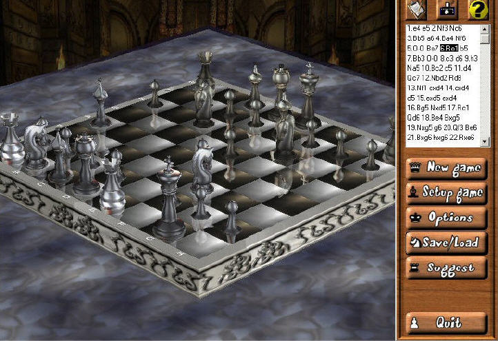 Chess 3D - анимированные 3D шахматы с прекрасной графикой. Играть можно как с компьютером, так и с партнером через