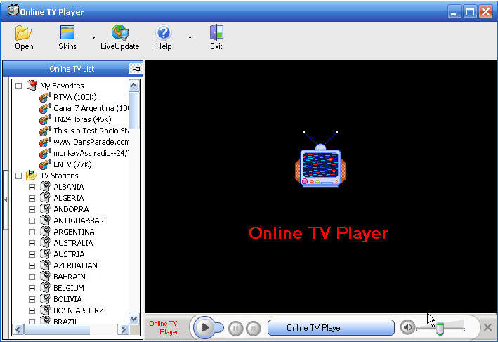 With Online TV Player you can watch over 850 free Internet TV and