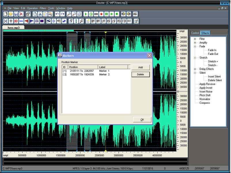  Audio Editor on Create  Edit  Cd Burning Audio Files  Mix File  Dexster Audio Editor