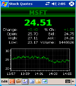 Stock Quotes for Pocket PC