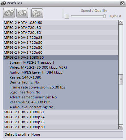 convert AVCHD files to MPEG-2 HDV.