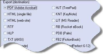 select the output format