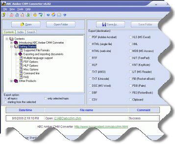 The GUI of ABC Amber PDF Converter