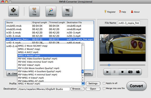 convert RMVB to AVI on Mac.