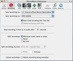 Recording preferences