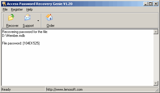 access password recovery genie
