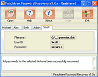 Peachtree 
			  Password Recovery