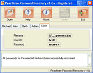 Peachtree 
			  Password Recovery